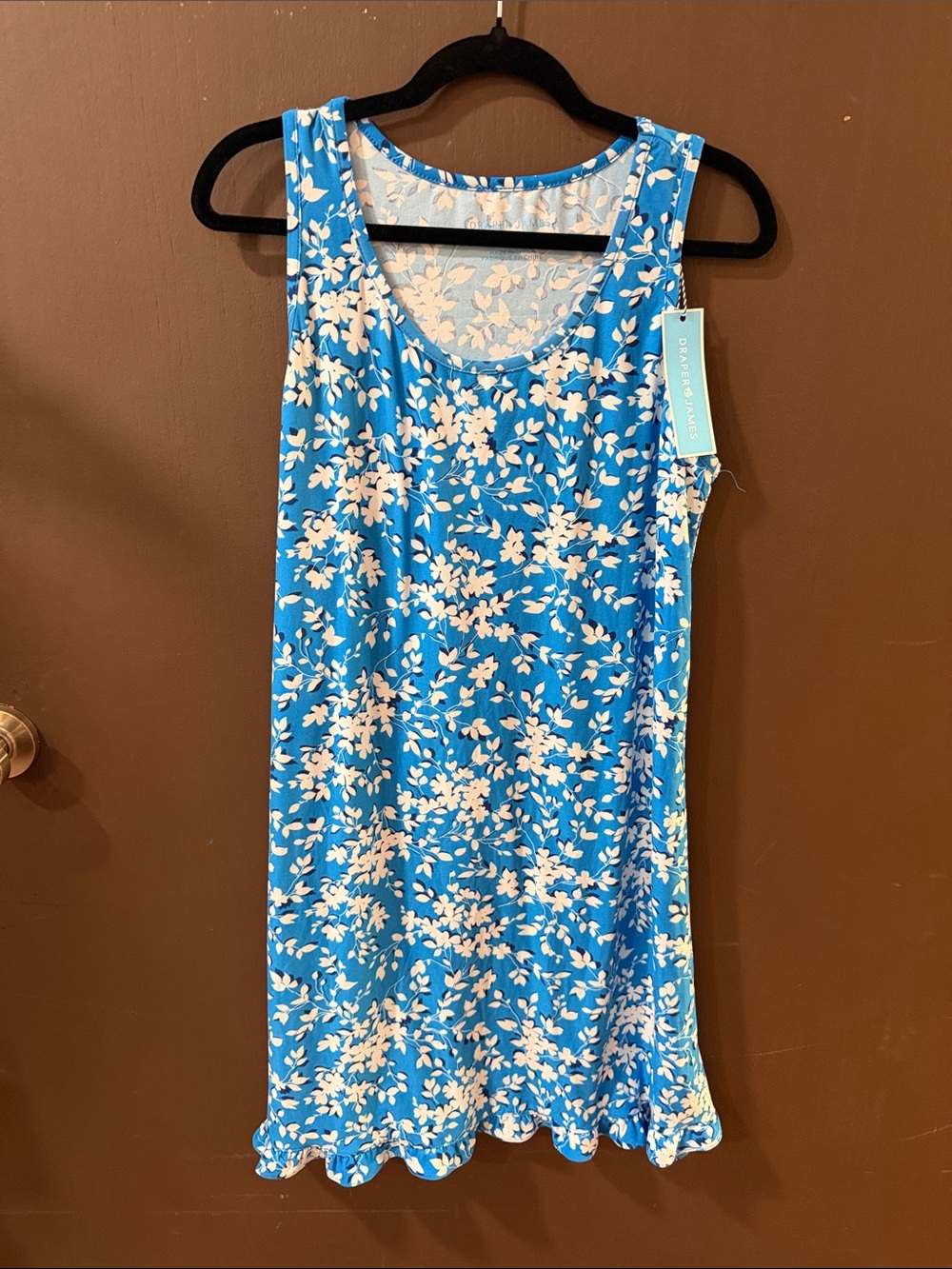 Draper James Blue & White Floral Sleeveless Nightdress